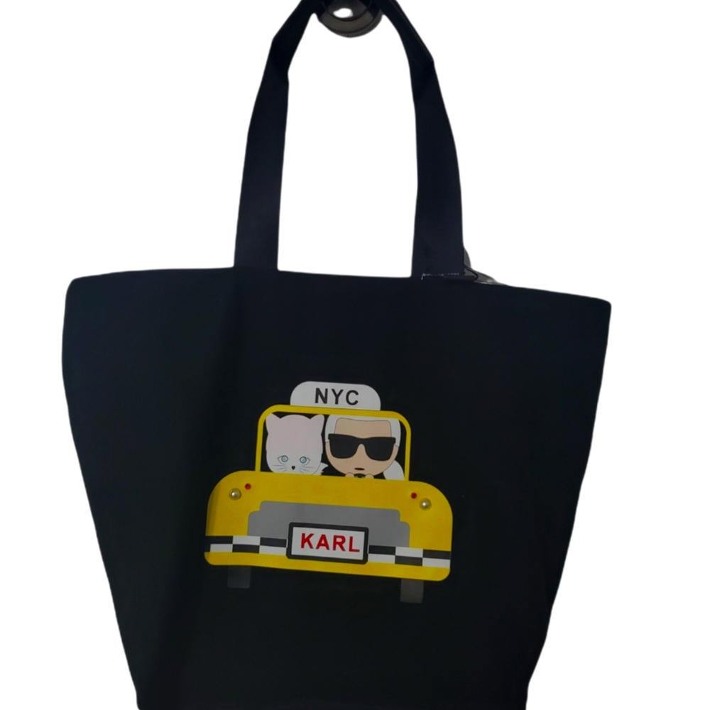 NWT KARL LAGERFELD PARIS Kristen Taxi Canvas Tote